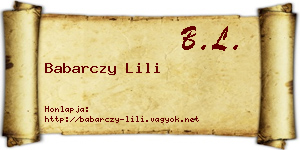 Babarczy Lili névjegykártya